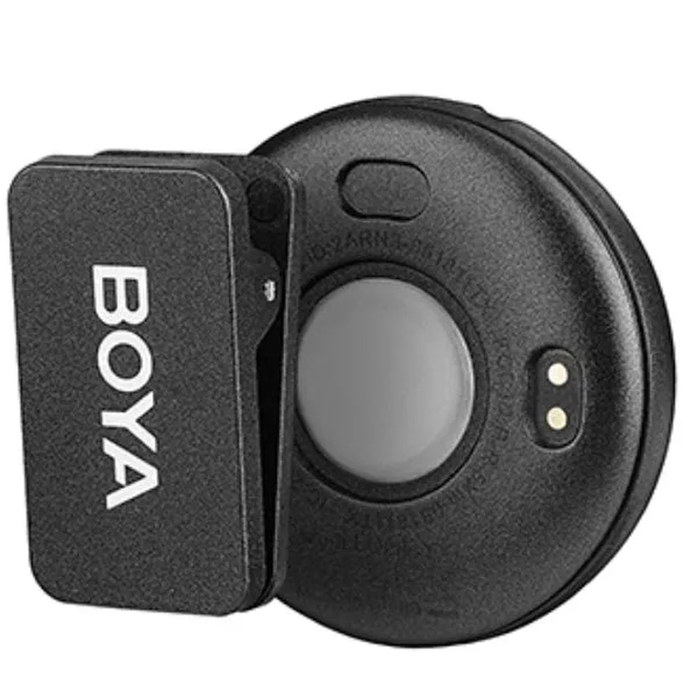 Microfono Inalambrico Boya Doble Canal Audio HD 48KHz con NC Activo Bateria 5Horas Alcance 50m Puerto Lightning Omic-D