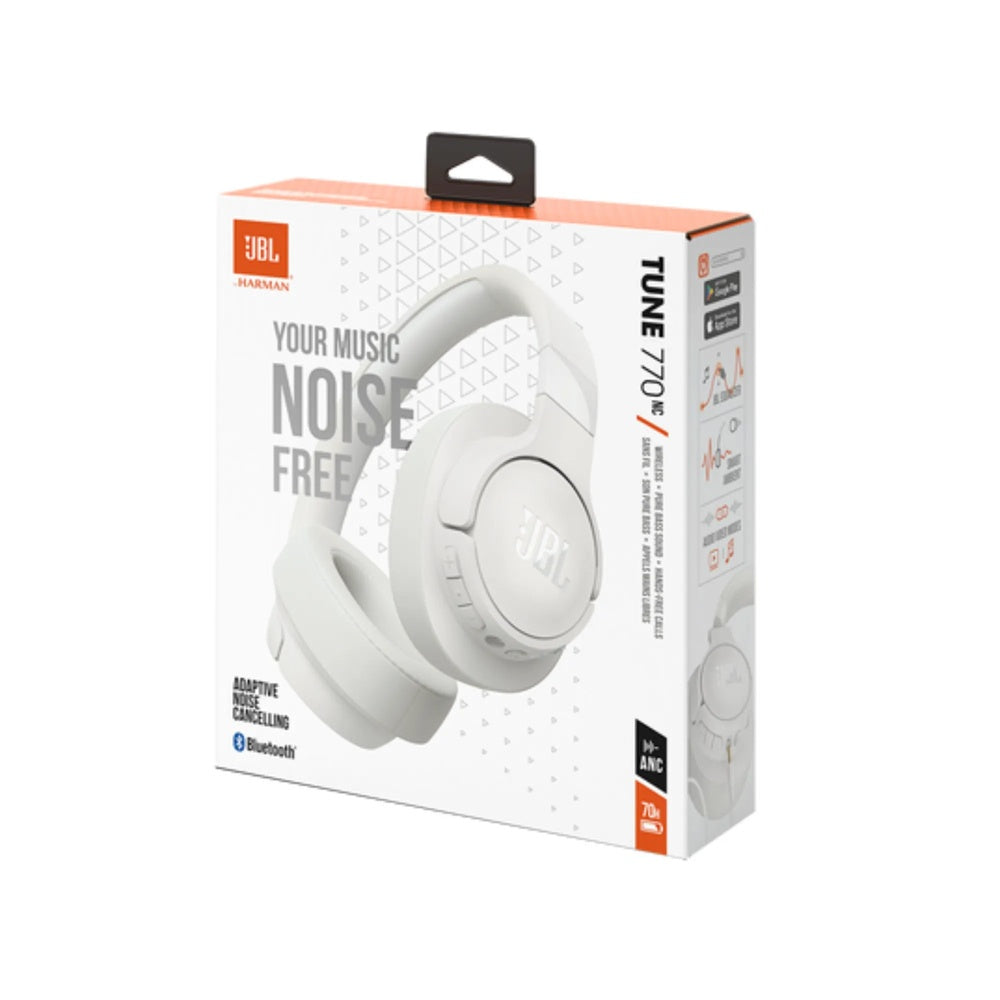 Audifonos JBL Tune 770BT Pure Bass Cancelacion de Ruido Adaptativa Bateria hasta 70 horas BTv5.3 color Blanco JBLT770NCWHTAM