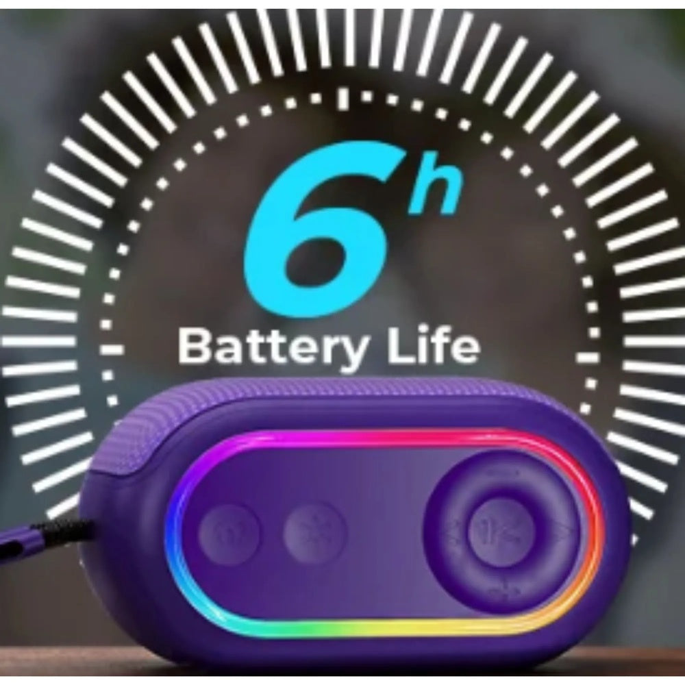 Parlante Havit Bluetooth Portatil RGB 6W Bateria hasta 6 horas BT USB TFT TWS Manos Libres color Morado IPX5 SK809BT-VT