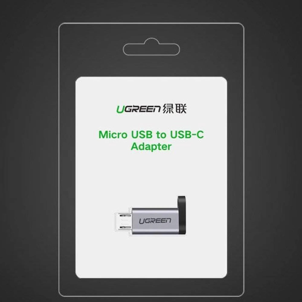 Adaptador Ugreen USB-C a Micro USB 2.0 Carga Rapida QC2.0 hasta 2.4Amp Transferencia 480Mbps Diseño Premium 50590