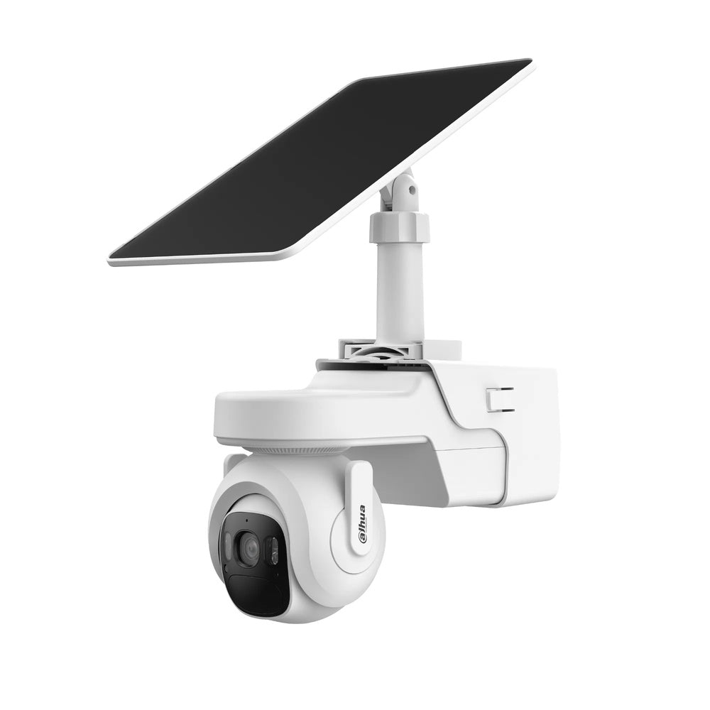 Kit Camara IP con Panel Solar Dahua 4MP Detec. Persona y Auto Audio 2 Vias Sonido y Luz Alarma IP66 DH-KIT-BP4A-4G-M0508