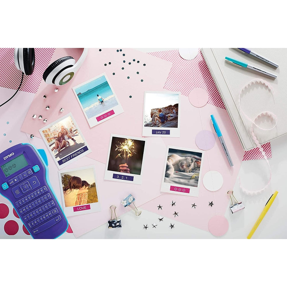 Cinta Dymo D1 Labelmanager Color Pop Blanco fondo Rosado 12mm x 3m 2056091