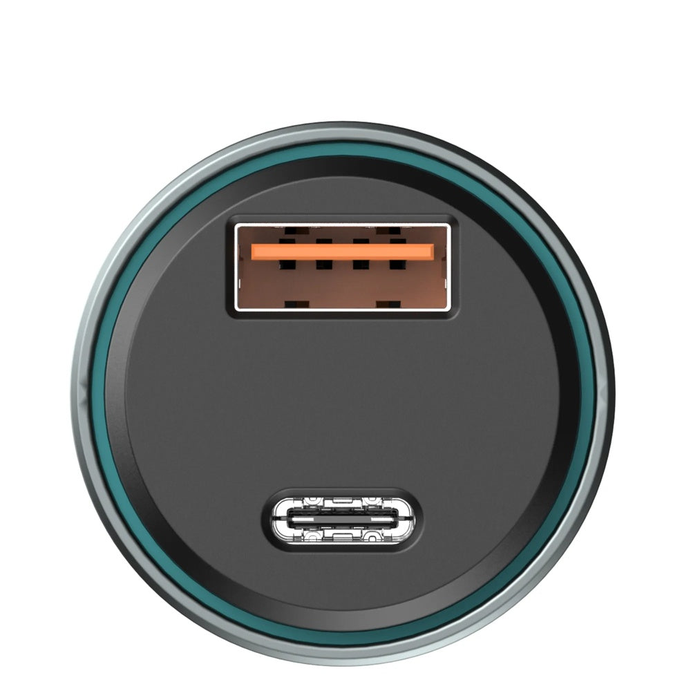 Cargador de Vehiculo Havit 30W Doble Salida 1xUSB-A 18W y 1xUSB-C 20W Entrada 12-24V Proteccion Inteligente CC2017-BKBL