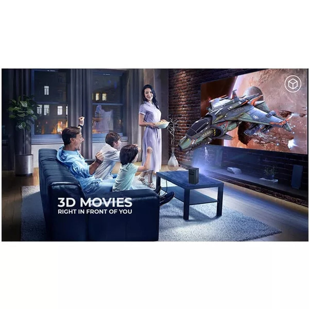 Mini Proyector Havit HD DLP 180 ANSI Lumens Android 9 Peliculas 3D Doble Banda 2.4 y 5GHz Coreccion de Imagen PJ208-EU-W