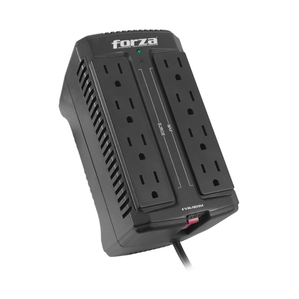 Estabilizador Forza Regulador Automatico de Voltaje 900VA 450W con 8 Salidas NEMA FVR-902