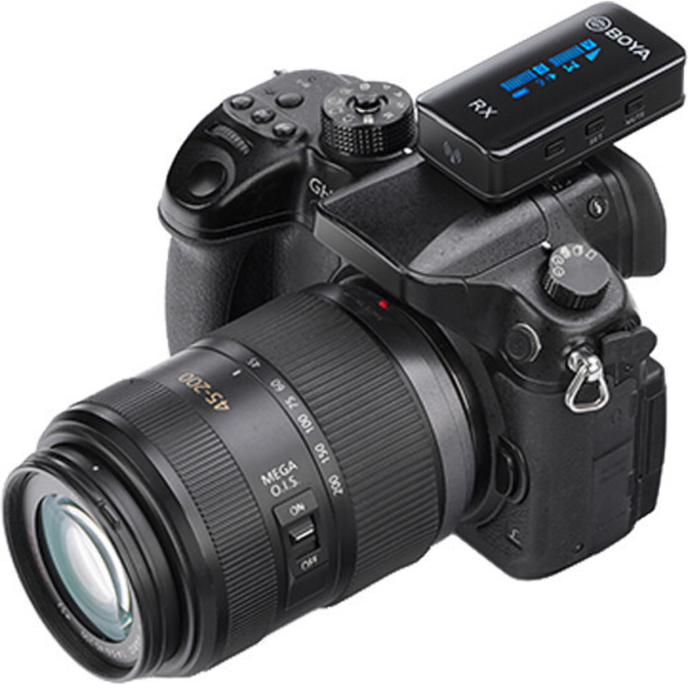 Microfono Inalambrico Boya Ultracompacto Ideal para Streaming Omnidireccional Compatible con DSLR Pantalla OLED BY-XM6-S2