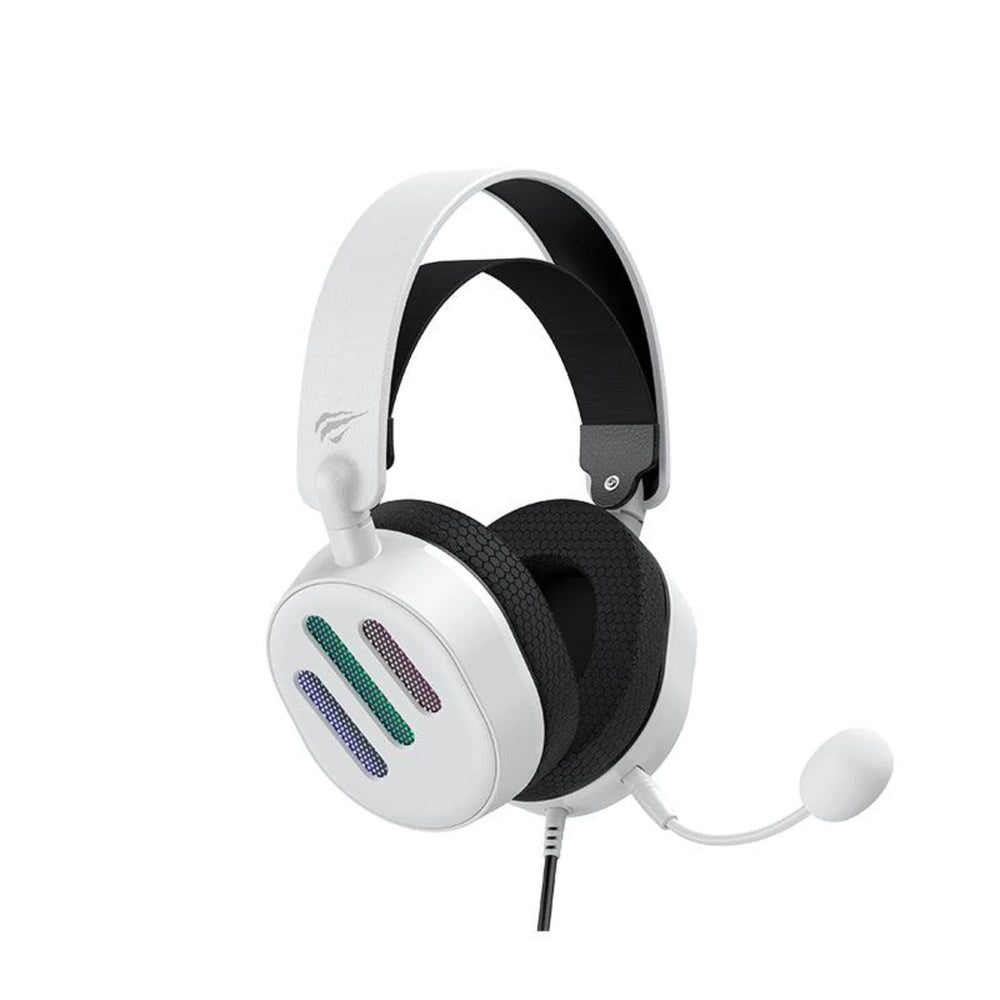 Audifono Gamer Havit 7.1 20Hz-20KHz Luces RGB Microfono Omnidireccional Desmontable Driver 50mm H2038U-WBK