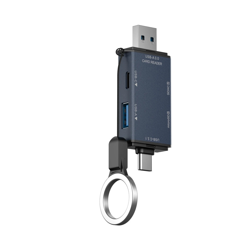 Hub Havit Multipuertos 6en1 1xTarjeta SDZC 1xTarjeta MicroSD 1xUSB-A 1xUSB-C Conexion Dual USB-A y USB-C 3.1 HB4040-BKG