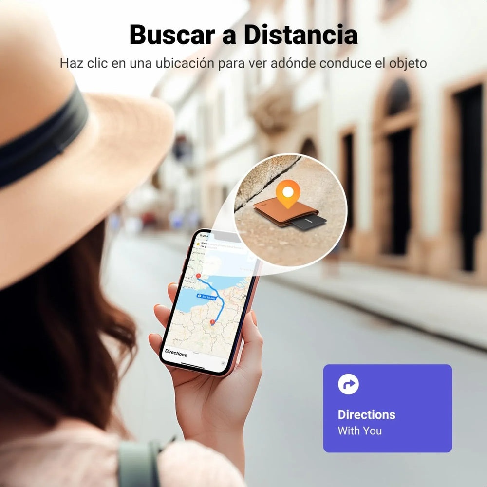 Buscador Localizador Ugreen Fine Track iOS Certificacion Apple FindMy Ultra Fino 1.7mm Alarma Potente 80dB IP68 45298