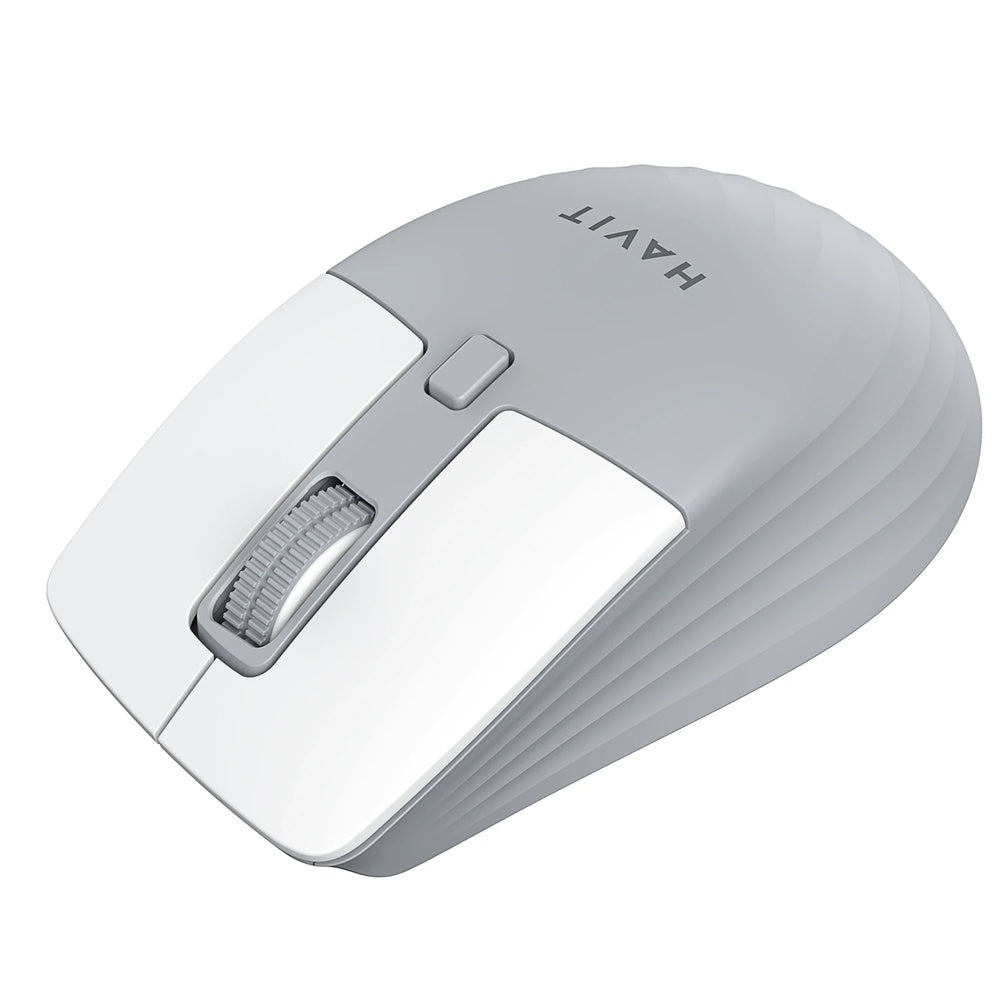 Mouse Havit Inalambrico Ajustable hasta 1600DPI 5 Botones Conexion Dual 2.4GHz y BT v5.2 Alcance 10m Gris MS58WB-GRAY