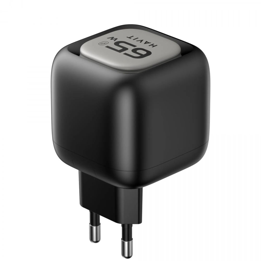 Cargador Havit 65W con Cable Retractil de 70cm Puertos 1xUSB-A y 1xUSB-C UC253 US-BKG