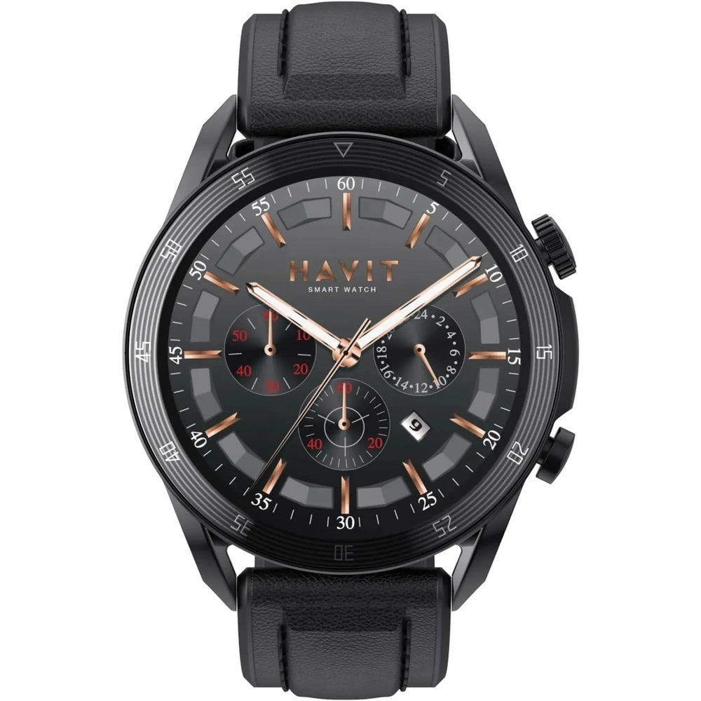Reloj Smartwatch Havit Pantalla Amoled Ultra HD 1.39" Realiza y Contesta Llamadas Monitera Salud IP68 M9030 PRO-BLACK
