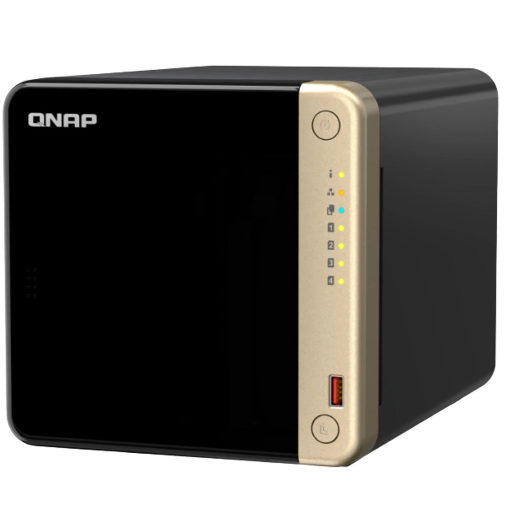 Servidor NAS QNAP de 4 Bahias Procesador Intel Celeron N5095 2.9GHz con 8GB RAM DDR4 Ampliable a 16GB, HOT SWAP, 2xEthernet 2.5GbE, 2xUSB-A 3.2, 1xHDMI 2.1 4K TS-464-8G-US