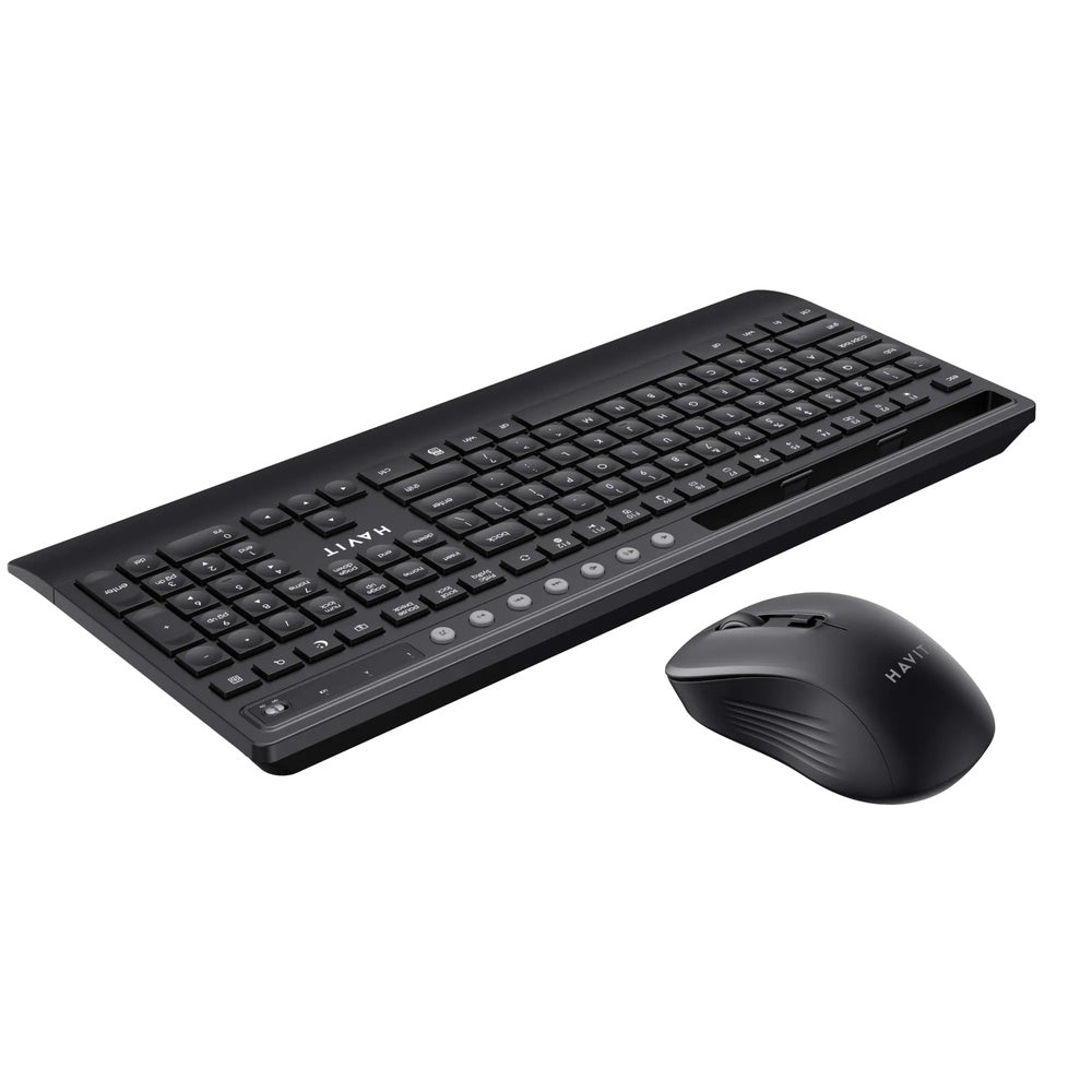 Combo Teclado+Mouse Havit Inalambrico 2.4GHz Alcance 10m Mouse hasta 1600DPI 4 Botones Teclado 117 Teclas KB242GCM-BKG
