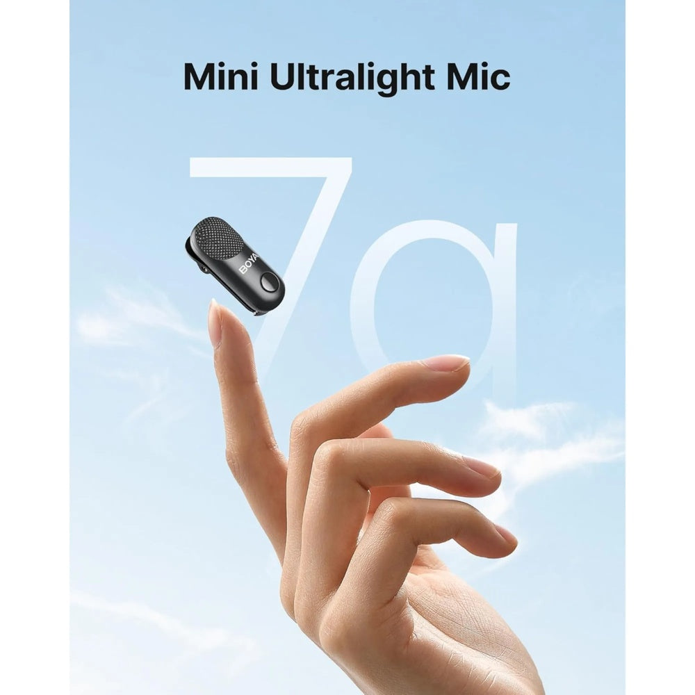 Microfono Inalambrico Boya 4en1 Cancelacion de Ruido Alcance 100m Bateria 30horas Puerto USB-C y Lightning BOYA MAGIC-02