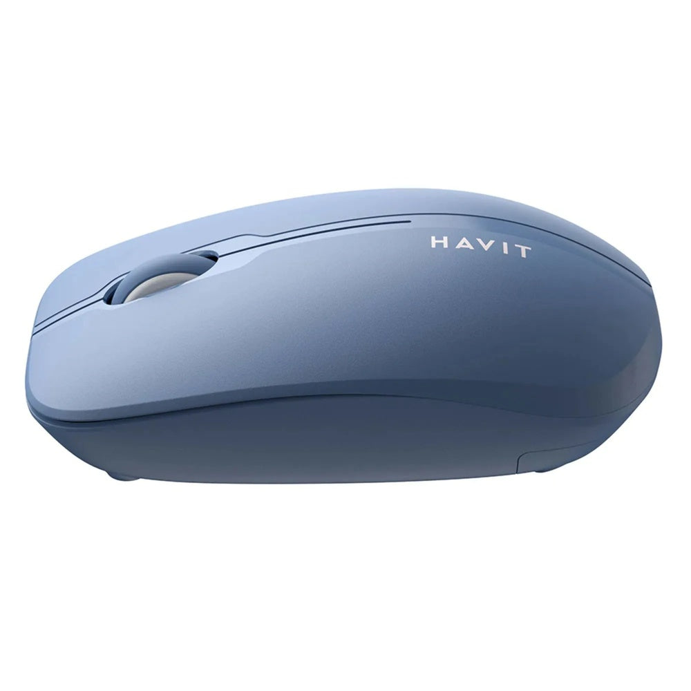 Mouse Havit Inalambrico Conexion Dual 2.4GHz y BT v5.2 Alcance 10m 1600DPI color Azul MS53WB-BL