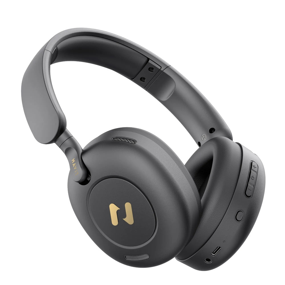 Audifono Havit Cancelacion de Ruido Hibrida Sonido Hi-Res Bateria hasta 80horas incluye Estuche H655BT PRO-BK