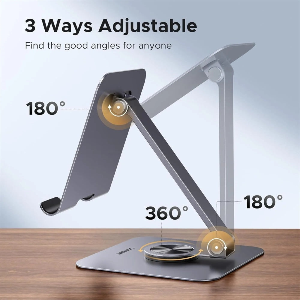 Soporte Ugreen para Tablet Multiangulo con Rotacion Horizontal 360° Diseño Plegable Portatil Material Metalico 45860