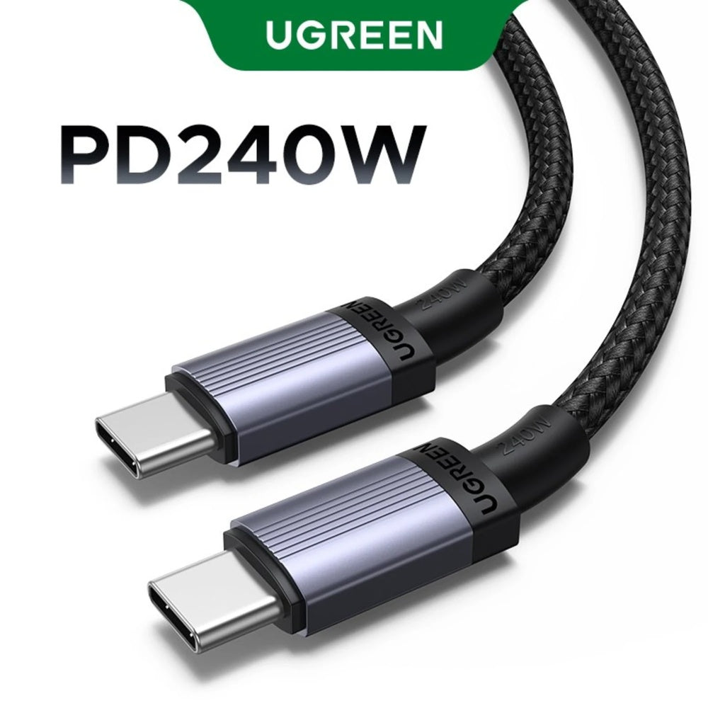 Cable Ugreen USB-C a USB-C PD3.1 240W 48V 5A Transferencia de Datos Longitud 1m Chip Smart E-Marker Regula Energia 65907