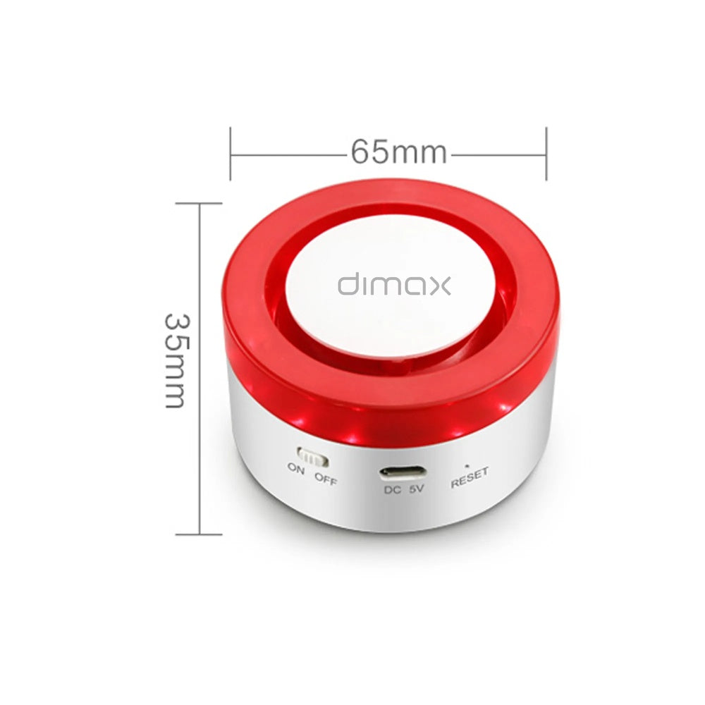 Kit de Alarma Smart Dimax WiFi Incluye Hub Sirena Contacto Magnetico Sensor de Mov. Control Remoto APP Celular R323