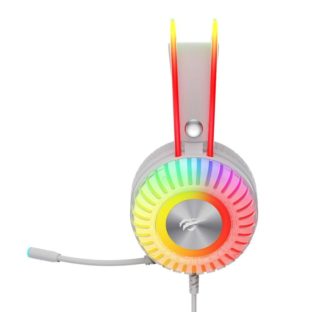 Audifono Gamer Havit RGB 7.1 Sonido Envolvente Diadema Flotante Ajustable Control Multimedia Cable 2.1m H2046U-WHG
