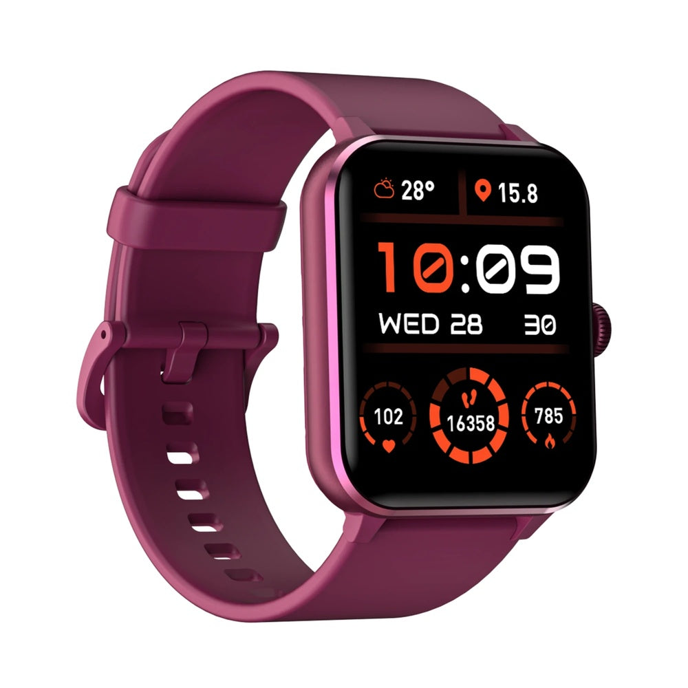 Reloj Smartwatch Blackview Pantalla 1.85" HD Llamada Bluetooth y Asistente de Voz Bateria 350mAh IP66 color Vino R50-WR