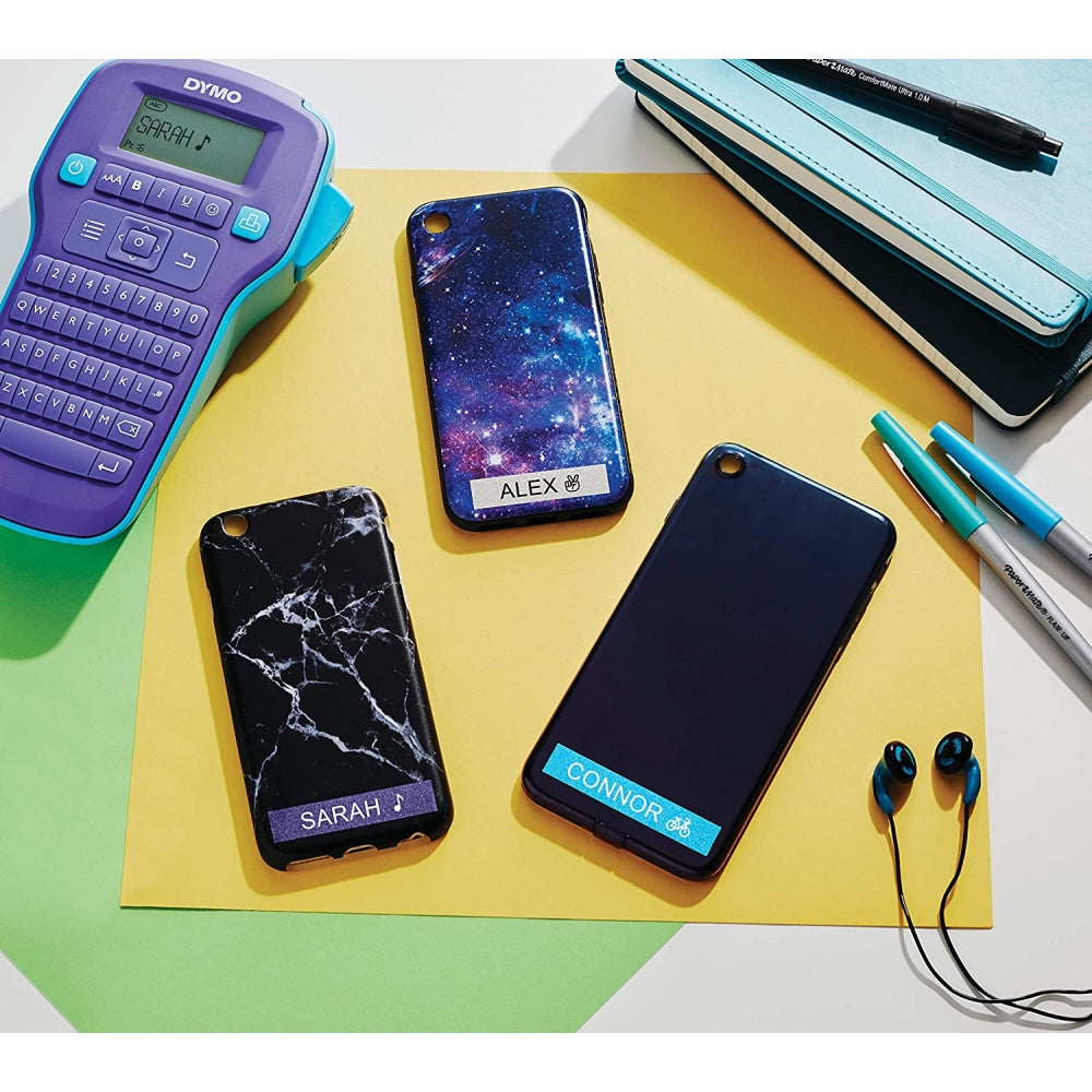 Etiquetadora Dymo Labelmanager Pop Purple Incluye 1 Cinta D1 Blanco fondo Azul 2056108