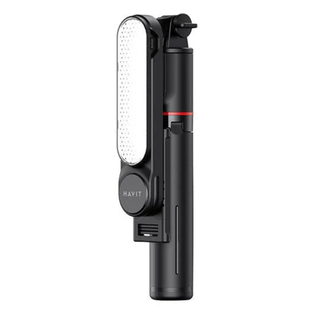 Palo Selfie Havit con Luz LED Incorportada Boton Obturador Remoto por Bluetooth Alcance 10m ST7600-BK