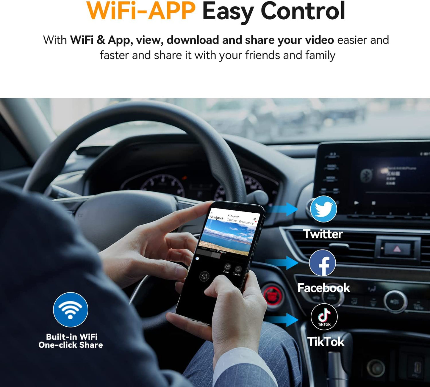 Camara Vehicular DDPAI Frontal Full HD 1080P Angulo Vision 140 grados Mini