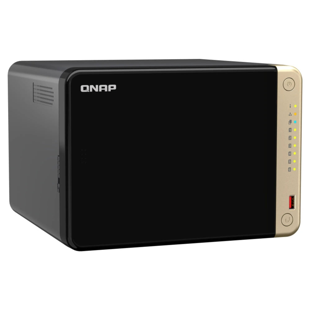 Servidor NAS QNAP de 6 Bahias Procesador Intel Celeron N5095 2.9GHz con 8GB RAM DDR4 Ampliable a 16GB, HOT SWAP, 2xEthernet 2.5GbE, 2xUSB-A 3.2, 1xHDMI 2.1 4K TS-664-8G-US