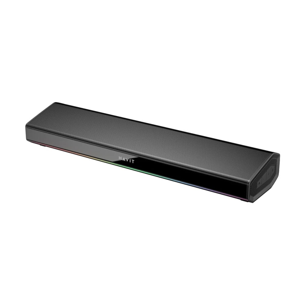 Barra de Sonido Havit RGB 10W RMS 5Wx2 Conexion Dual USB-C y BT v5.0 Autonomia 7horas Alcance 10m SK770BT