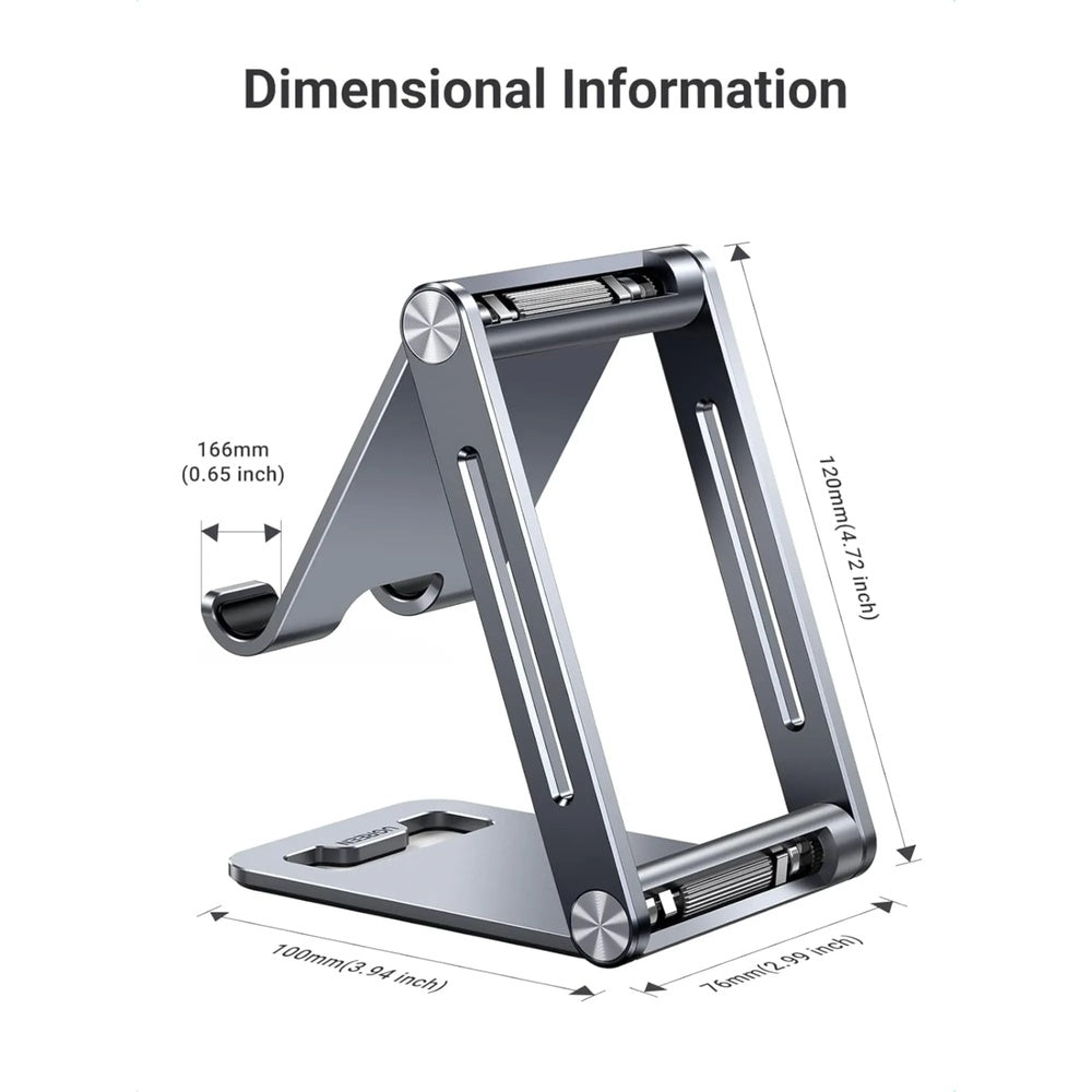 Soporte para Celular Ugreen Multiangulo Plegable y Compacto Angulo Regulable Antideslizante hecho de Aluminio 80708