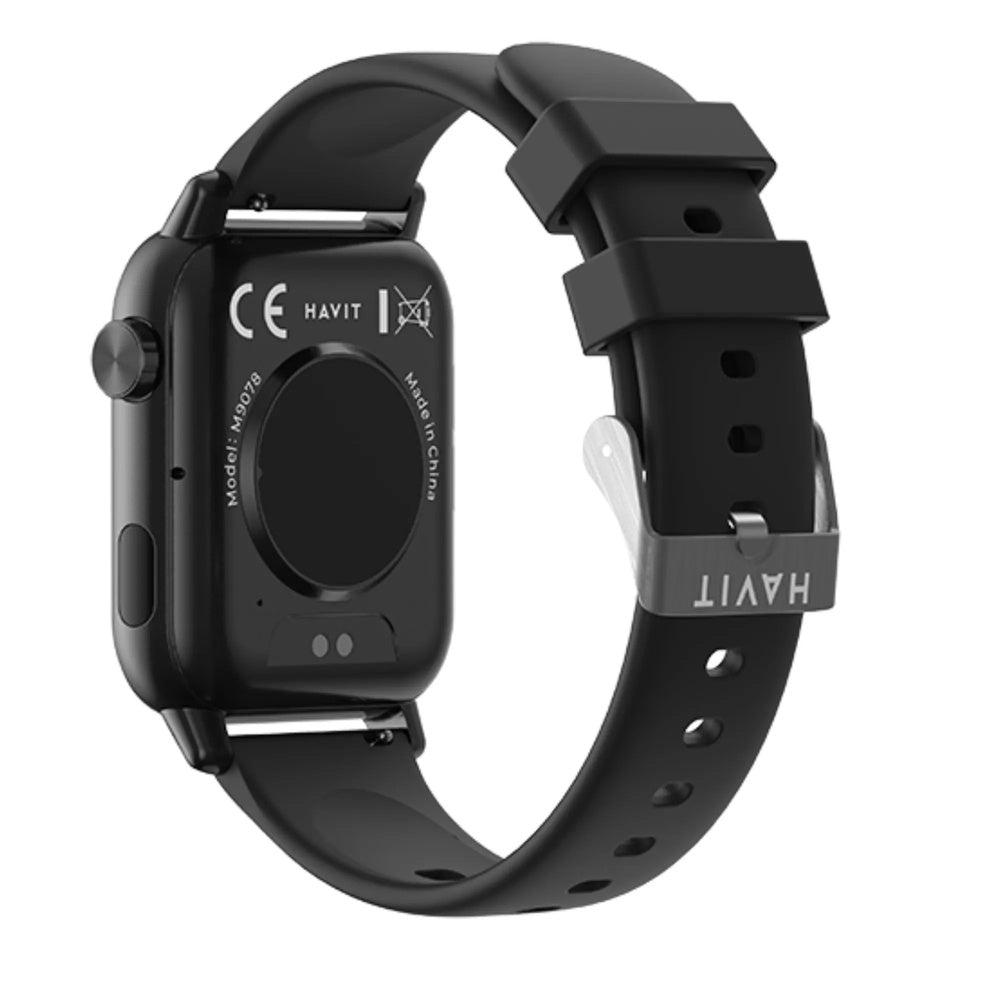 Reloj Smartwatch Havit Multifuncional Pantalla 1.85" TFT Llamadas Notificaciones Monitor de Salud IP68 Negro M9078-BK