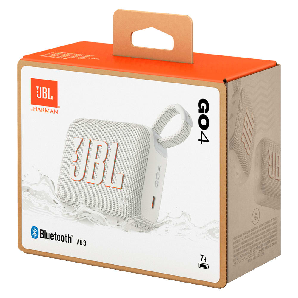 Parlante JBL GO4 Bateria hasta 7 horas Conexion Auracast 2 Parlantes color Blanco JBLGO4WHTAM