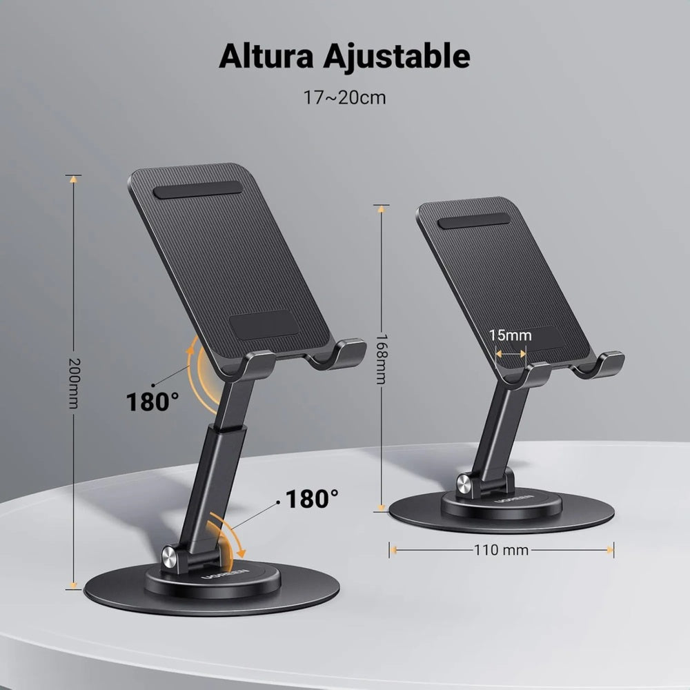 Soporta Ugreen para Celular Multiangulos con Rotacion Horizontal 360° Estable Proteccion Antideslizante Portatil 35152