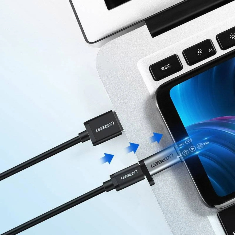 Adaptador Ugreen USB-C a Micro USB 2.0 Carga Rapida QC2.0 hasta 2.4Amp Transferencia 480Mbps Diseño Premium 50590