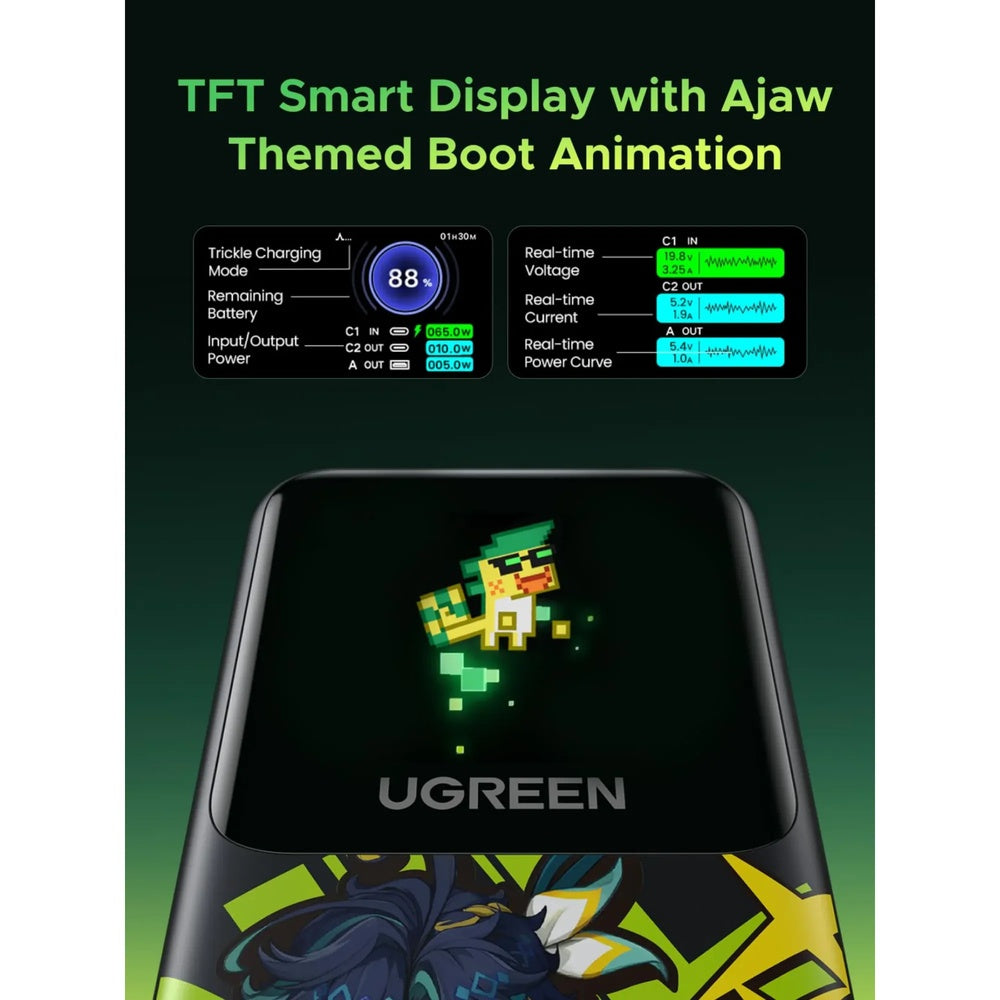 Power Bank Ugreen Nexode 20.000mAh Genshin Impact Carga Ultrarapida 100W Pantalla TFT Inteligente 35524GI