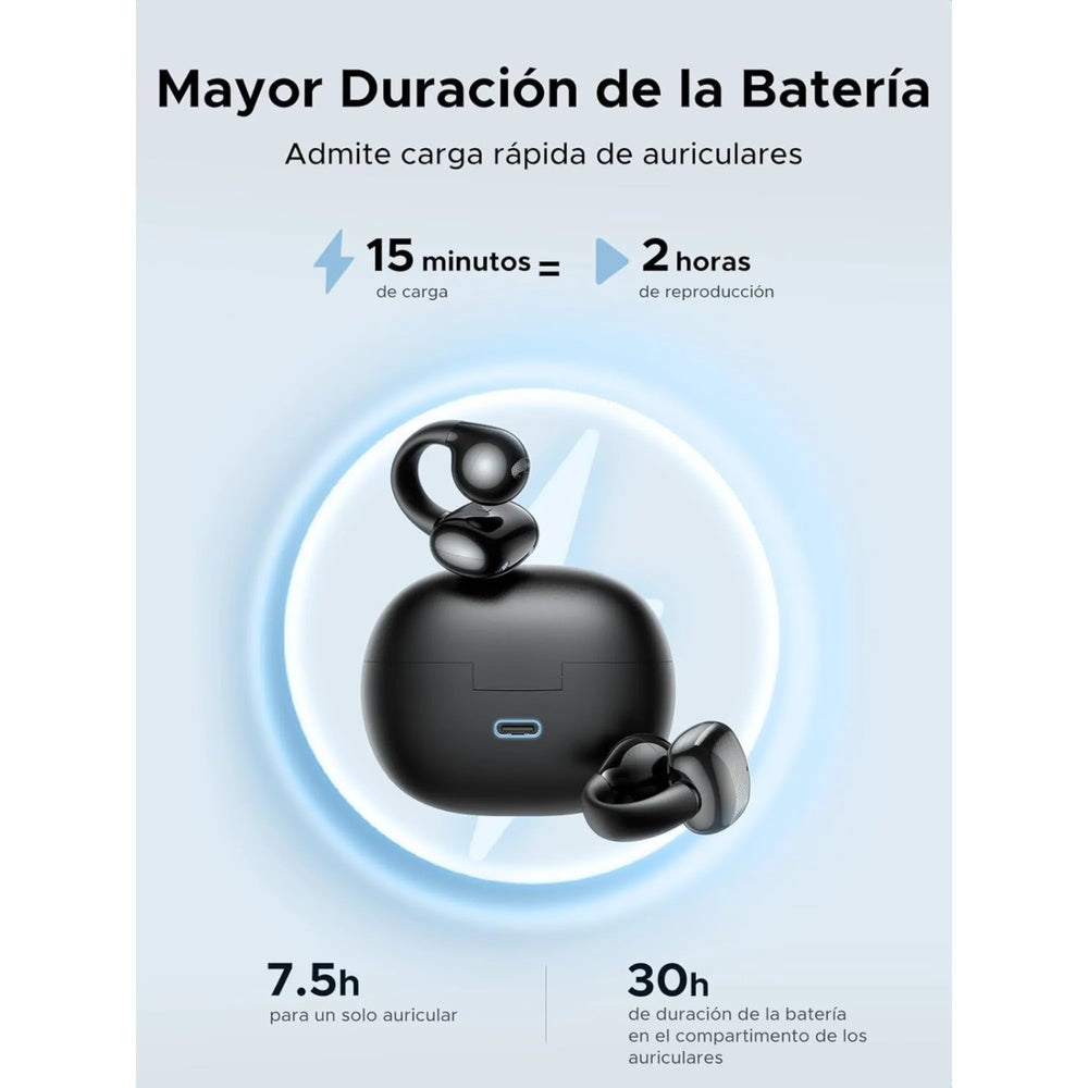 Auriculares Ugreen HiTune S3 Open-Ear BT v5.4 Carga Ultra Rapida Cancelacion de Ruido Bateria 30horas IP5X 45785