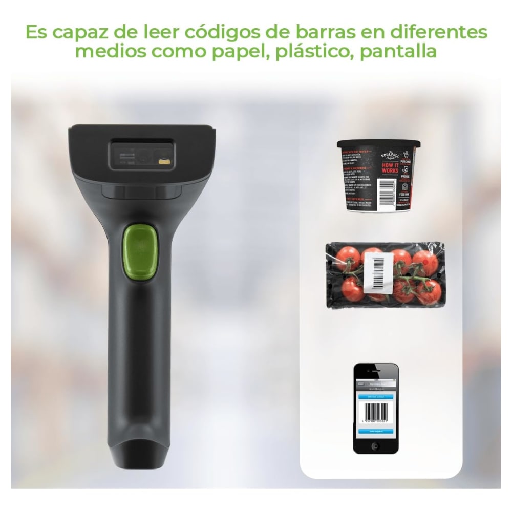 Lector Escaner de Codigo de Barras Zkteco 1D Profundidad 3-40cm Comunicacion USB ZKB101S