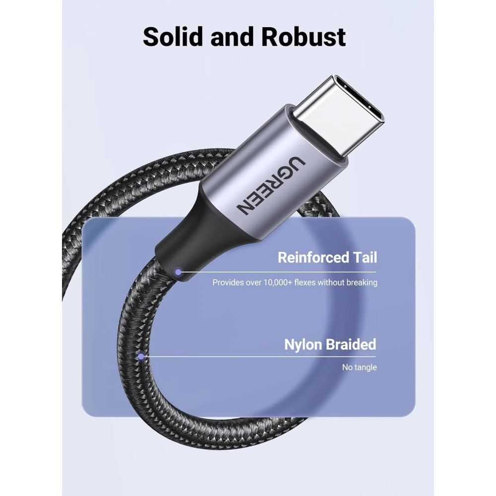 Cable Ugreen USB-C a USB-A 18W Conectores de Aleacion de Aluminio Transferencia de Datos Nylon Ultra Resistente 60126