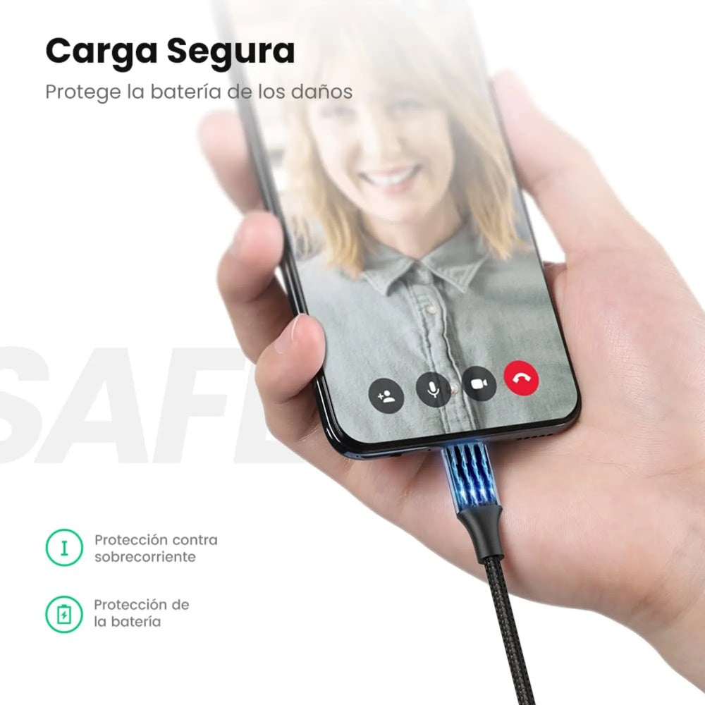 CABLE Ugreen USB-A a Micro USB Longitud 1m Carga Rapida QC2.0 QC3.0 Resistente Transferencia de Datos 60146
