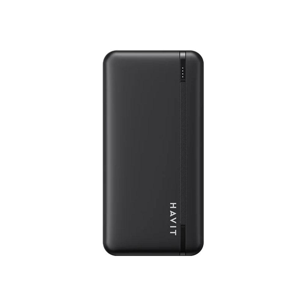 Cargador Portatil Havit Power Bank de 20.000 mAh puerto USB-A USB-C color Negro PB91-BK