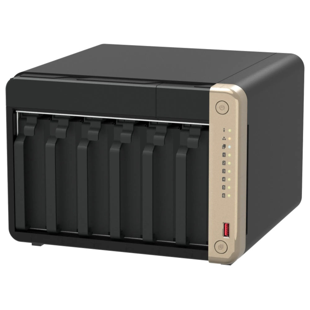 Servidor NAS QNAP de 6 Bahias Procesador Intel Celeron N5095 2.9GHz con 8GB RAM DDR4 Ampliable a 16GB, HOT SWAP, 2xEthernet 2.5GbE, 2xUSB-A 3.2, 1xHDMI 2.1 4K TS-664-8G-US