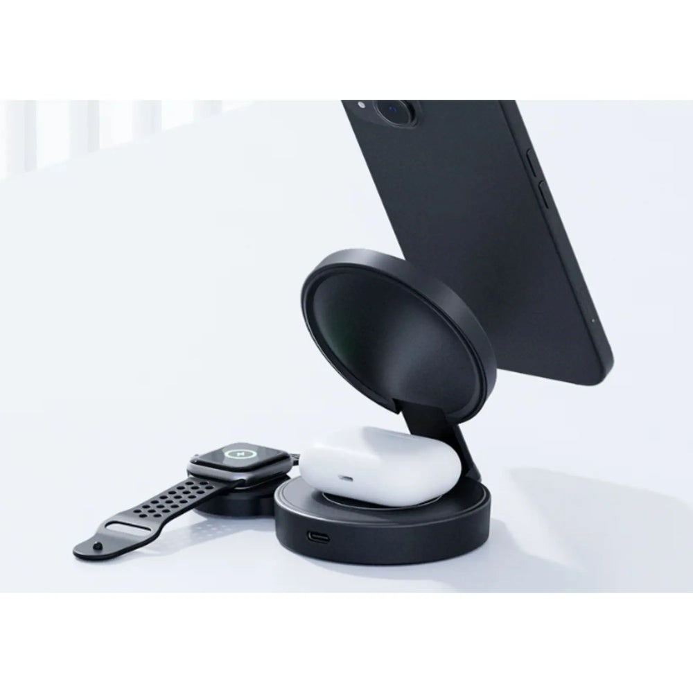 Estacion de Carga 3en1 Havit Plegable 15W Carga Rapida y Eficiente Auriculares 5W Diseño Premium y Compacto W3100