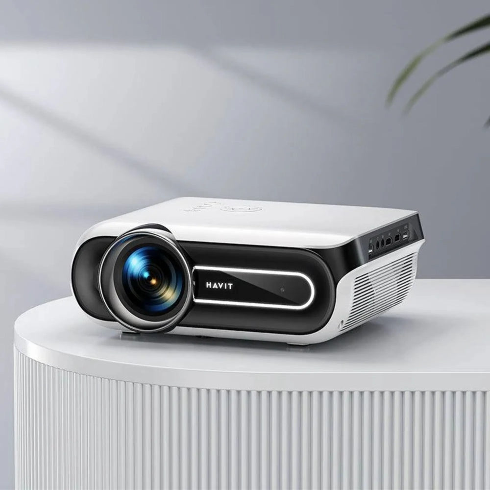 Proyector Havit FullHD 1080P Android 450 ANSI Lumens Pantalla hasta 160" Audio Estereo WiFi Doble Banda PJ209A PRO-EU-WH