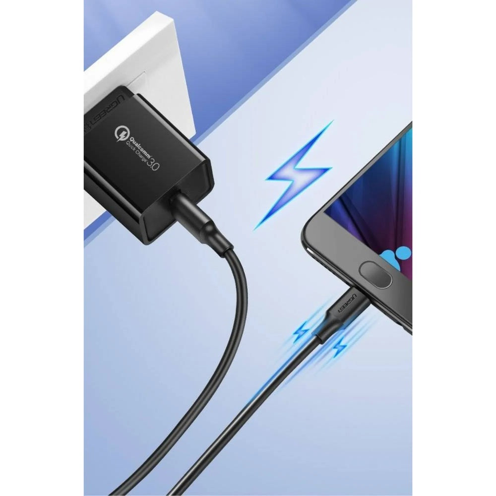 CABLE Ugreen USB-A a Micro USB Longitud 1m Carga Segura 2Amp Transferencia de Datos Diseño Antienredos 60136