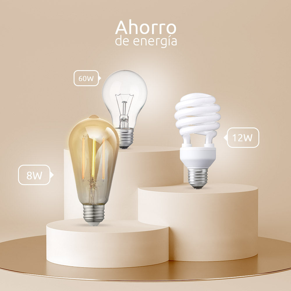 Foco Nexxt LED Inteligente Regulable Filamento tipo Ambar WiFi compatible con Alexa y Google rosca E26 E27 de 8W NHB-A520