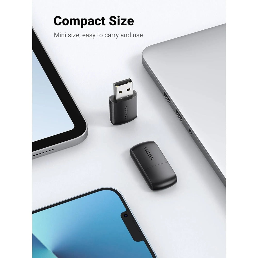 Adaptador Ugreen USB-A a WiFi Doble Banda AC650 2.4GHz 200Mbps 5GHz 433Mbps No Incluye Tapa 20204