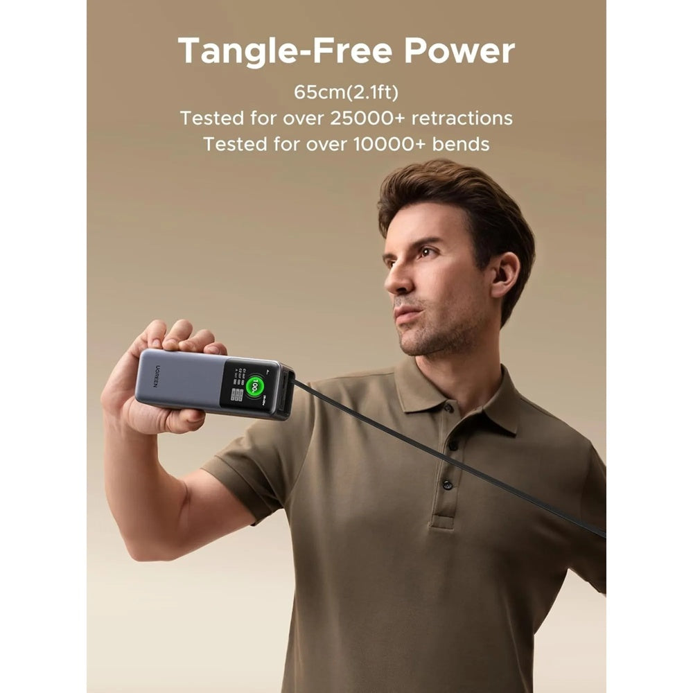 Power Bank Ugreen Nexode 20.000mAh Carga Ultrarapida 100W y 65W Pantalla TFT Inteligente Cable USB-C 55987B