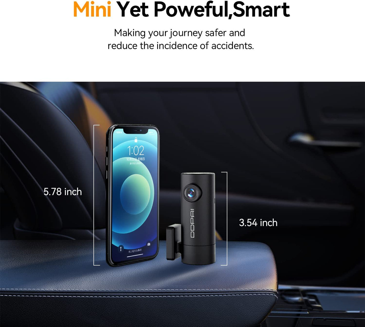 Camara Vehicular DDPAI Frontal Full HD 1080P Angulo Vision 140 grados Mini